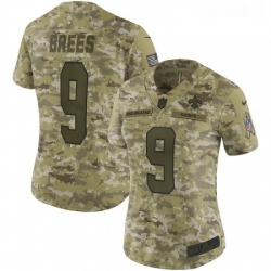 Womens Nike New Orleans Saints 9 Drew Brees Limited Camo 2018 Salute to Service NFL Jerseysey