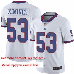 Giants 53 Oshane Ximines White Men Stitched Football Limited Rush Jersey