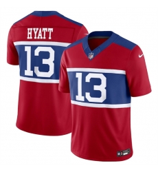 Men New York Giants 13 Jalin Hyatt Century Red Alternate Vapor F U S E  Limited Stitched Football Jersey