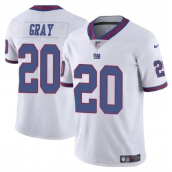 Men New York Giants 20 Eric Gray White Color Rush Limited Stitched Jersey