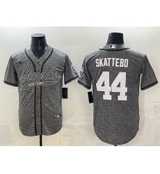 Men New York Giants 44 Cam Skattebo Gray With Patch Cool Base Stitched Baseball Jersey Men New York Giants 44 Cam Skattebo Gray With Patch Cool Base Stitched Baseball Jersey
