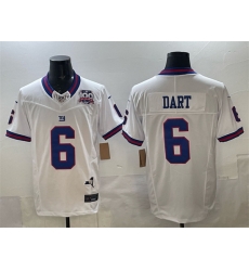 Men New York Giants 6 Jaxson Dart White 2025 Draft F U S E 100th Season 26 State Patch Vapor Limited Stitched Football Jersey Men New York Giants 6 Jaxson Dart White 2025 Draft F U S E 100th Season 26 State Patch Vapor Limited Stitched Football Jersey