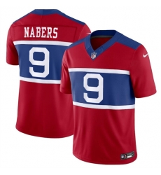 Men New York Giants 9 Malik Nabers Century Red Alternate Vapor F U S E  Limited Stitched Football Jersey