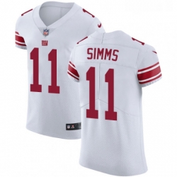 Mens Nike New York Giants 11 Phil Simms White Vapor Untouchable Elite Player NFL Jersey