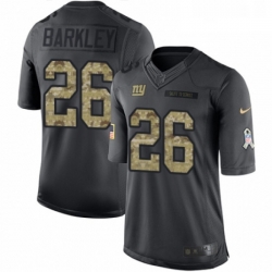 Mens Nike New York Giants 26 Saquon Barkley Limited Black 2016 Salute to Service NFL Jersey