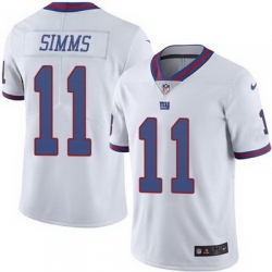 Nike Giants #11 Phil Simms White Mens Stitched NFL Limited Rush Jersey