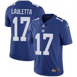 Nike Giants #17 Kyle Lauletta Royal Blue Team Color Mens Stitched NFL Vapor Untouchable Limited Jersey