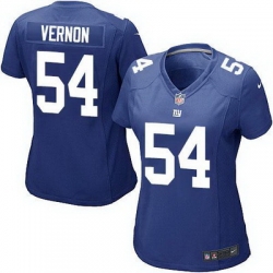 Nike Giants #54 Olivier Vernon Royal Blue Team Color Women's Stitched NFL Elite Jersey