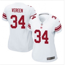 Women New Giants #34 Shane Vereen White Stitched NFL Elite Jersey