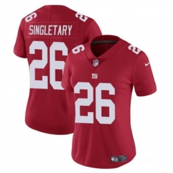 Women New York Giants 26 Devin Singletary Red Vapor Stitched Jersey