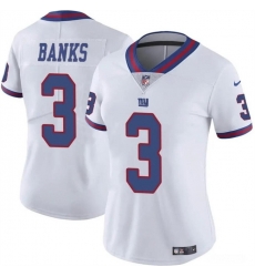 Women New York Giants 3 Deonte Banks White Stitched Jersey