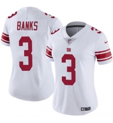 Women New York Giants 3 Deonte Banks White Vapor Stitched Jersey