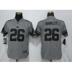 Women Nike Giants 26 Saquon Barkley Gray Gridiron Gray Women Vapor Untouchable Limited Jersey