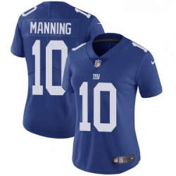 Womens Nike New York Giants 10 Eli Manning Elite Royal Blue Team Color NFL Jersey