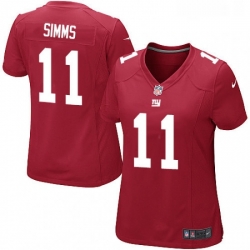 Womens Nike New York Giants 11 Phil Simms Game Red Alternate NFL Jersey