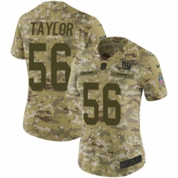 Womens Nike New York Giants 56 Lawrence Taylor Limited Camo 2018 Salute to Service NFL Jersey