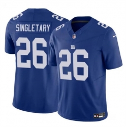 Youth New York Giants 26 Devin Singletary Blue 2023 F U S E  Vapor Untouchable Limited Stitched Jersey