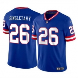 Youth New York Giants 26 Devin Singletary Royal Throwback Vapor Untouchable Limited Stitched Jersey