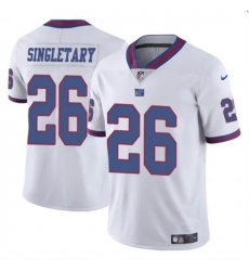 Youth New York Giants 26 Devin Singletary White Color Rush Limited Stitched Jersey