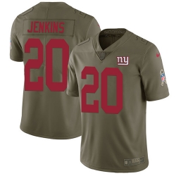 Youth Nike Giants #20 Janoris Jenkins Olive Stitched NFL Limited 2017 Salute to Service Jersey