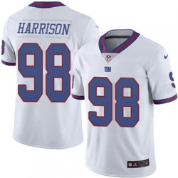 Youth Nike Giants #98 Damon Harrison White Stitched NFL Limited Rush Jersey