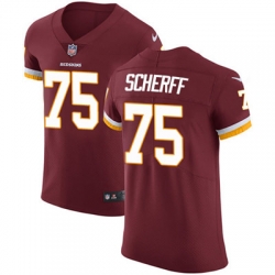 Men Nike Redskins #75 Brandon Scherff Burgundy Red Team Color Stitched NFL Vapor Untouchable Elite Jersey