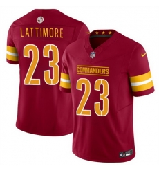 Men Washington Commanders 23 Marshon Lattimore Burgundy 2024 F U S E  Vapor Limited Stitched Football Jersey