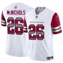 Men Washington Commanders 26 Jeremy McNichols White 2024 F U S E Vapor Limited Stitched Football Jersey