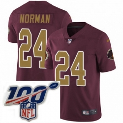 Mens Nike Washington Redskins 24 Josh Norman Burgundy RedGold Number Alternate 80TH Anniversary Vapor Untouchable Limited Stitched 100th anniversary Neck P