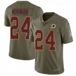 Mens Nike Washington Redskins 24 Josh Norman Limited Olive 2017 Salute to Service NFL Jersey