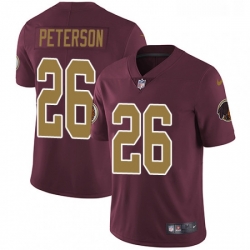 Mens Nike Washington Redskins 26 Adrian Peterson Burgundy Red Gold Number Alternate 80TH Anniversary Vapor Untouchable Limited Player NFL Jersey