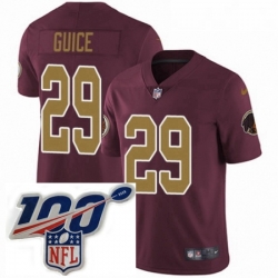 Mens Nike Washington Redskins 29 Derrius Guice Burgundy RedGold Number Alternate 80TH Anniversary Vapor Untouchable Limited Stitched 100th anniversary Neck