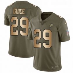 Mens Nike Washington Redskins 29 Derrius Guice Limited OliveGold 2017 Salute to Service NFL Jersey