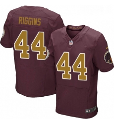 Mens Nike Washington Redskins 44 John Riggins Elite Burgundy RedGold Number Alternate 80TH Anniversary NFL Jersey