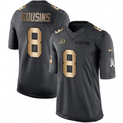 Mens Nike Washington Redskins 8 Kirk Cousins Limited BlackGold Salute to Service NFL Jersey