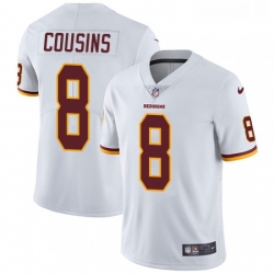 Mens Nike Washington Redskins 8 Kirk Cousins White Vapor Untouchable Limited Player NFL Jersey