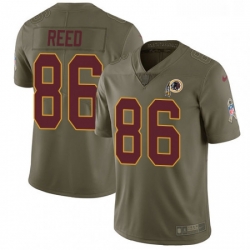 Mens Nike Washington Redskins 86 Jordan Reed Limited Olive 2017 Salute to Service NFL Jersey