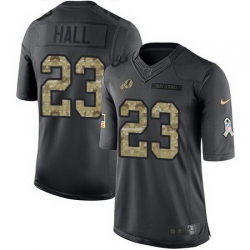 Nike Redskins #23 DeAngelo Hall Black Mens Stitched NFL Limited 2016 Salute to Service Jersey