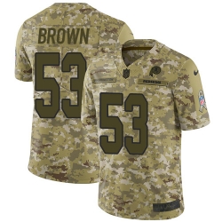 Nike Redskins #53 Zach Brown Camo Men Stitched NFL Limited 2018 Salute To Service Jersey