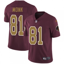 Nike Redskins #81 Art Monk Burgundy Red Alternate Mens Stitched NFL Vapor Untouchable Limited Jersey