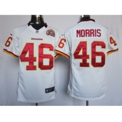 Nike Washington Redskins 46 Alfred Morris White Game 80th Patch NFL Jersey