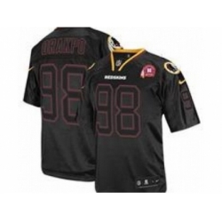 Nike Washington Redskins 98 Brian Orakpo Black Elite Lights Out 80TH Patch NFL Jersey