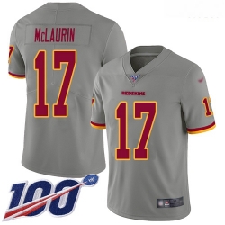 Redskins 17 Terry McLaurin Gray Men Stitched Football Limited Inverted Legend 100th Season Jersey