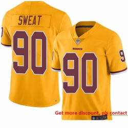 Redskins 90 Montez Sweat Gold Men Stitched Football Limited Rush Jersey