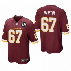 Washington Redskins 67 Wes Martin Men Nike Burgundy Bobby Mitchell Uniform Patch NFL Game Jersey