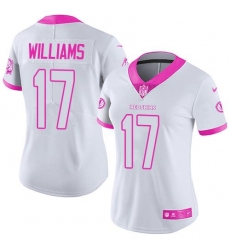 Nike Redskins #17 Doug Williams White Pink Womens Stitched NFL Limited Rush Fashion Jersey