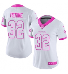 Nike Redskins #32 Samaje Perine White Pink Womens Stitched NFL Limited Rush Fashion Jersey