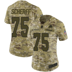 Nike Redskins #75 Brandon Scherff Camo Women Stitched NFL Limited 2018 Salute to Service Jersey