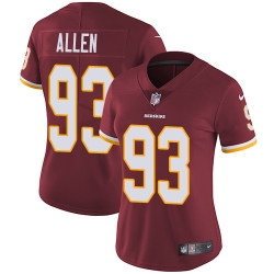 Nike Redskins #93 Jonathan Allen Burgundy Red Team Color Womens Stitched NFL Vapor Untouchable Limited Jersey