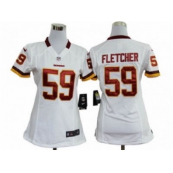 Nike Women NFL Washington Redskins #59 London Fletcher White Jerseys